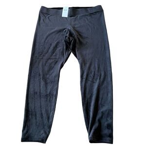 NWT Pure Jill Black Velour Velvet Leggings - Large Petite